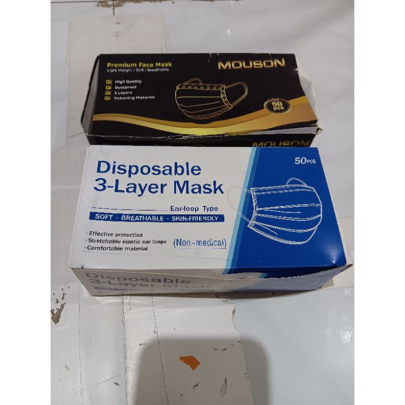 masker Mouson Model Medis 5ply isi 50 pcs kasih keterangan warna