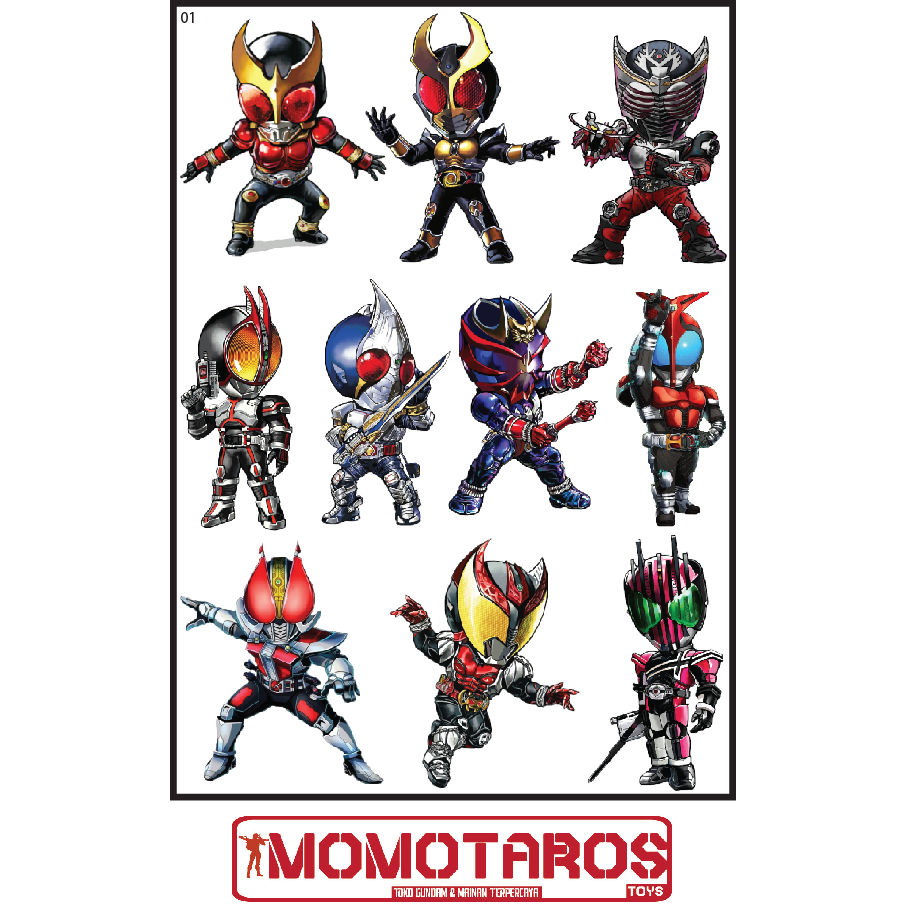 

Sticker murah antiair transparan Kamen rider heisei chibi 1 pc