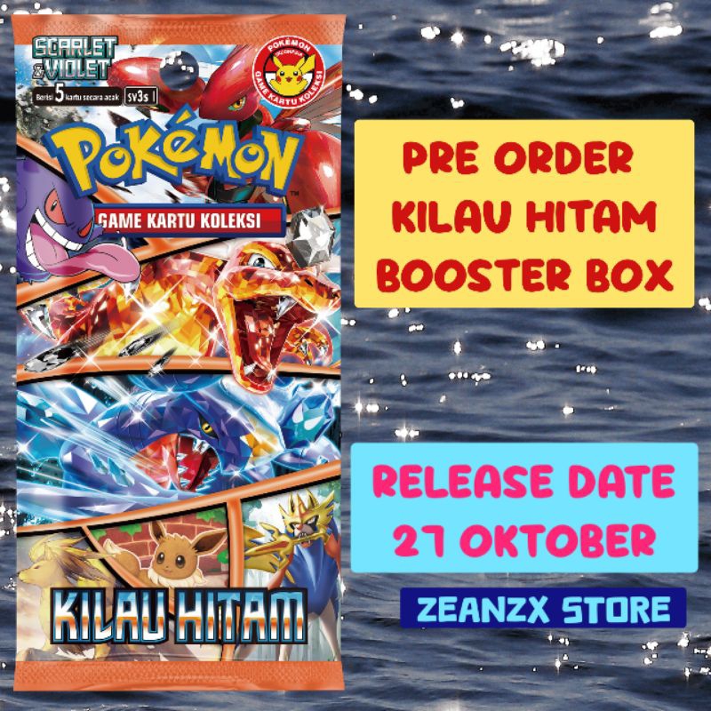 [Pre Order] Kilau Hitam Booster Box - Pokemon TCG Indonesia