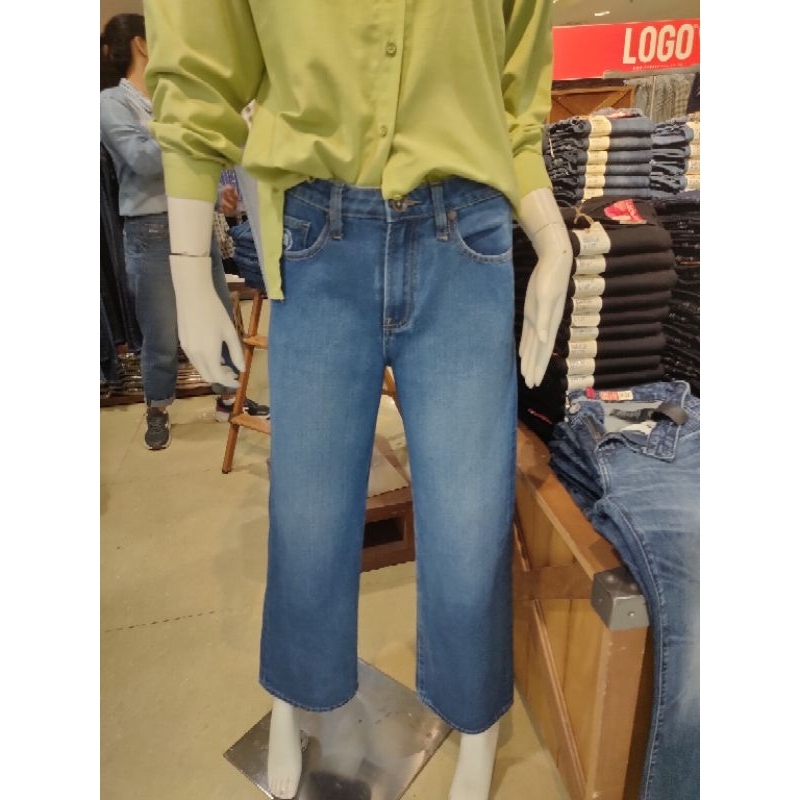 celana jeans wanita model kulot logo jeans original