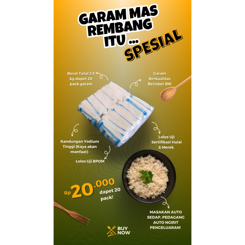 

Garam Halus Garam Mas Rembang (Langsung Pabrik)