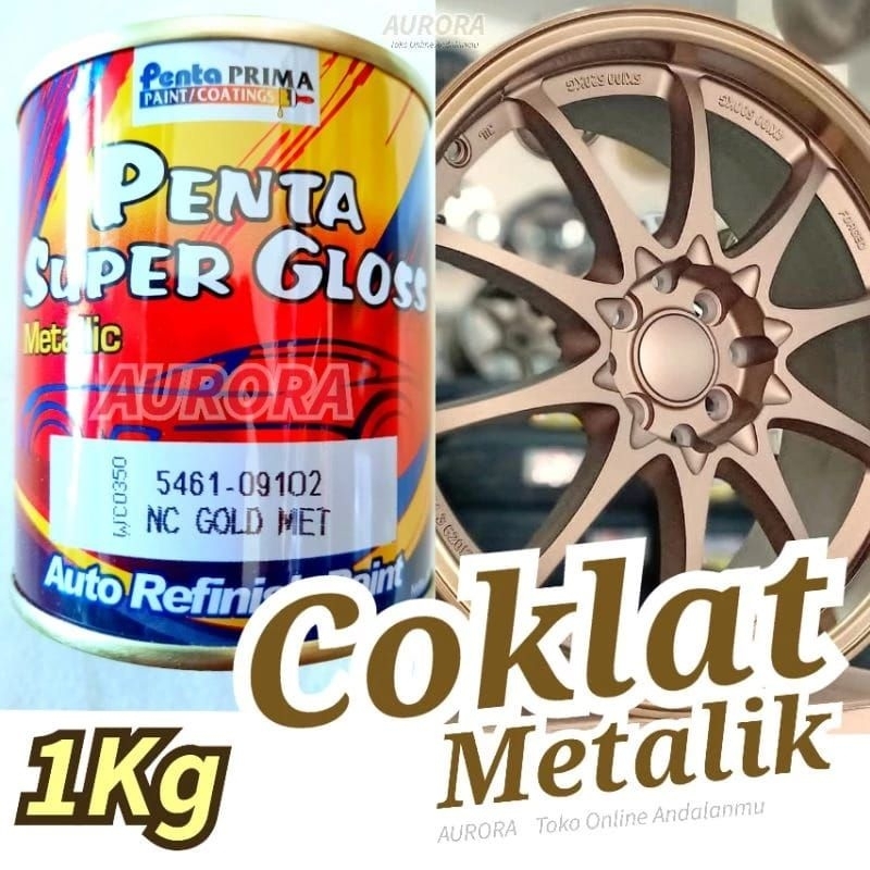 Cat Penta Super Gloss 5461-09102 NC Gold Met 1Kg Coklat Tua Emas Metallic Metalik Duco Duko