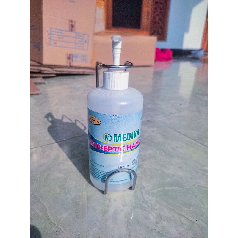 Bracket hand sanitizer 500ml stainless | Bracket Bed | Dudukan hand sanitizer | Sabun cuci tangan 50