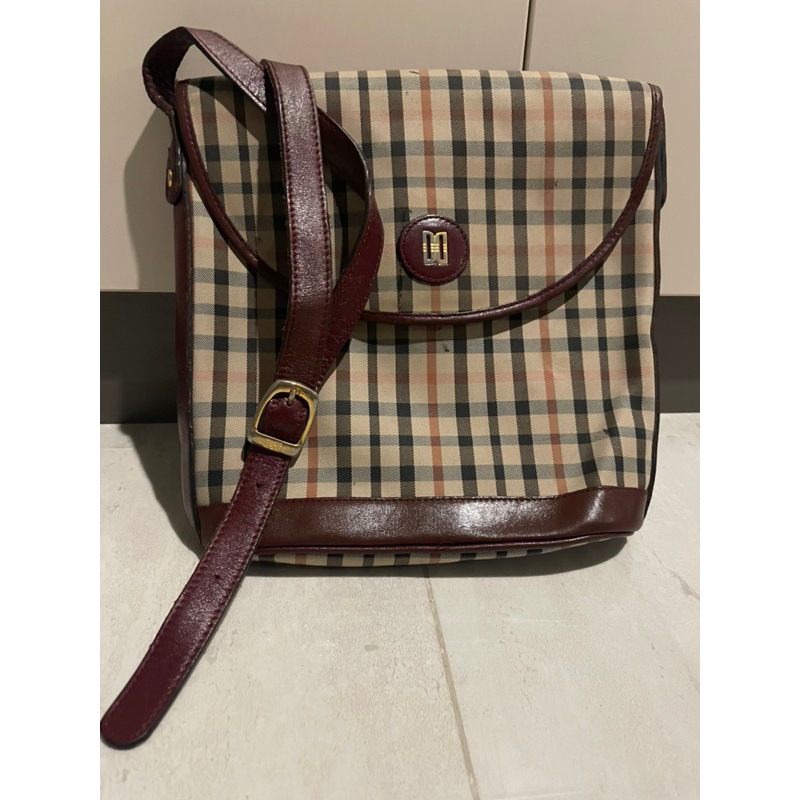 DAKS Vintage Sling Bag Canvas Mix Kulit - Good Condition