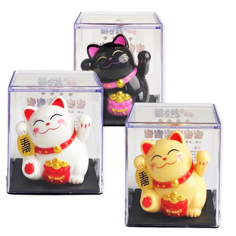 Lucky Cat Mini Pajangan Dashboard Mobil Maneki Neko Kucing Hoki Maneki Neko