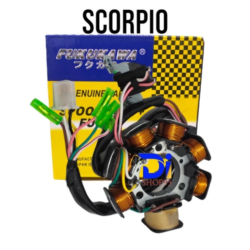 SPULL ASSY FUKUKAWA SCORPIO SPOOL KOMPLIT YAMAHA 5BP SPUL PLUS PULSER SPOL STATOR ASSY ORIGINAL FUKU