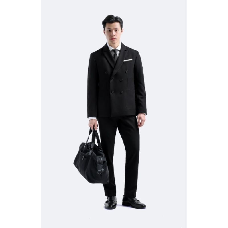 Peazy Double Breast Suits Black Male Id Original Blazer Jas Hitam Male Id Original Branded Free Gift