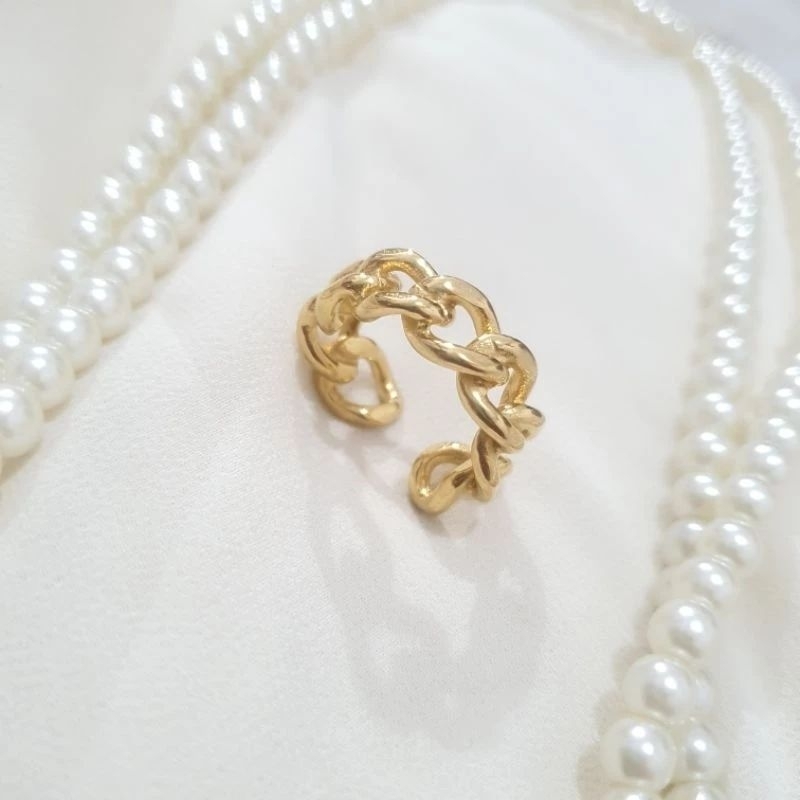 Cincin  Sisik Naga Polos Titanium asli