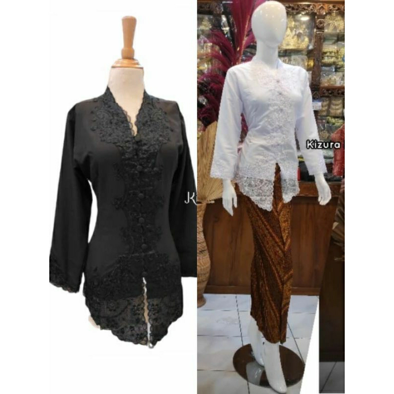 Kebaya Katun Bordir Hitam Putih Kebaya Encim