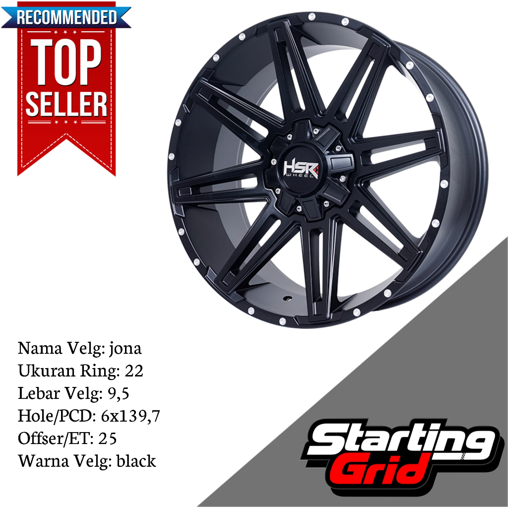 Velg Mobil HSR Ring 22 Untuk Pajero, Fortuner, Hilux, Strada, Terrano, Land cruiser, Prado - Free On