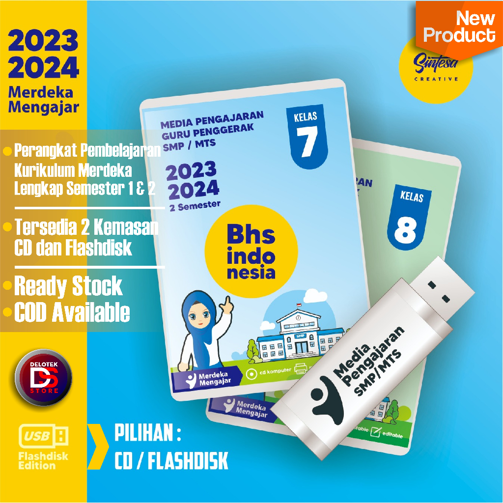 CD & FLASHDISK PERANGKAT PEMBELAJARAN RPP MODUL AJAR KURIKULUM MERDEKA MAPEL BAHASA INDONESIA KELAS 