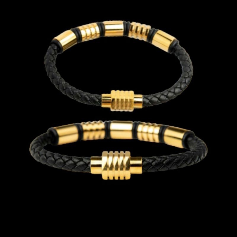 Gelang Tangan Pria Wanita  / Gelang Kulit / Gelang Titanium