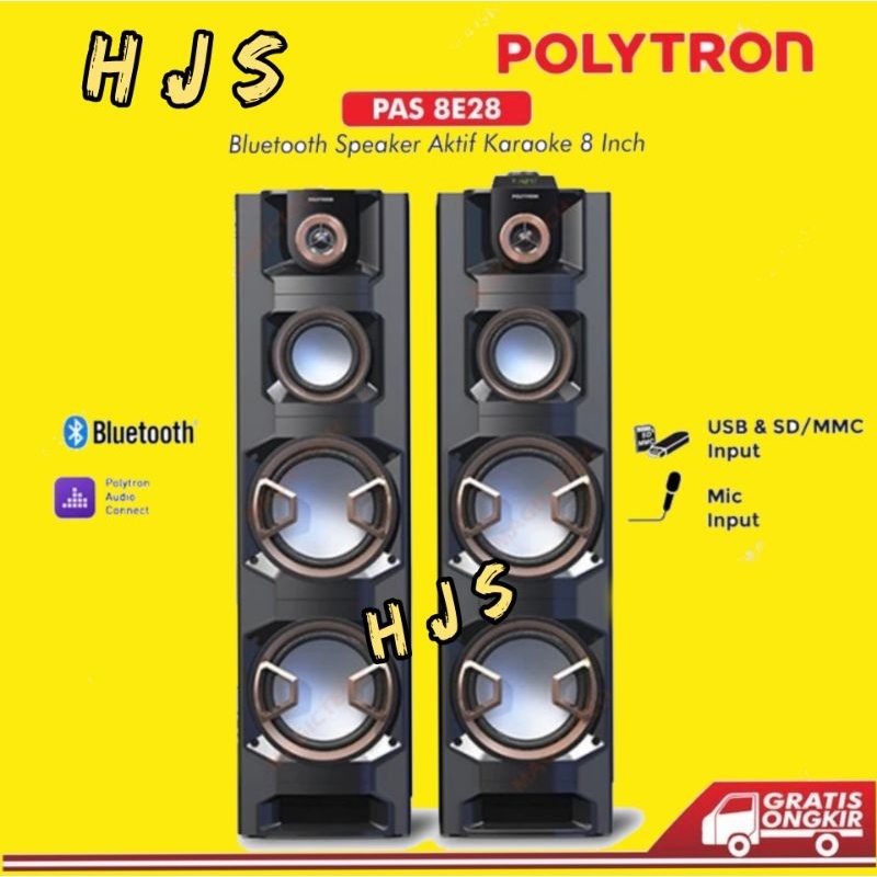 POLYTRON SPEAKER AKTIF 8" PAS 8E28 BLUETOOTH USB KARAOKE - PAS8E28