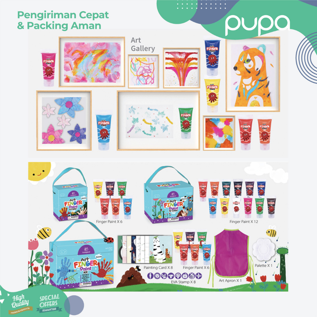 

mh TookyLand - Washable Art Finger Paint / Cat Seni Tangan Anak Non-toxic Children's Finger Paint -