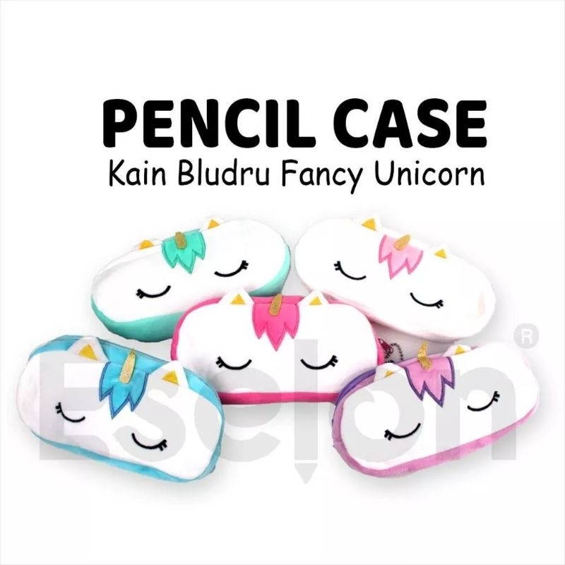 

pensil case kain beludru unicorn