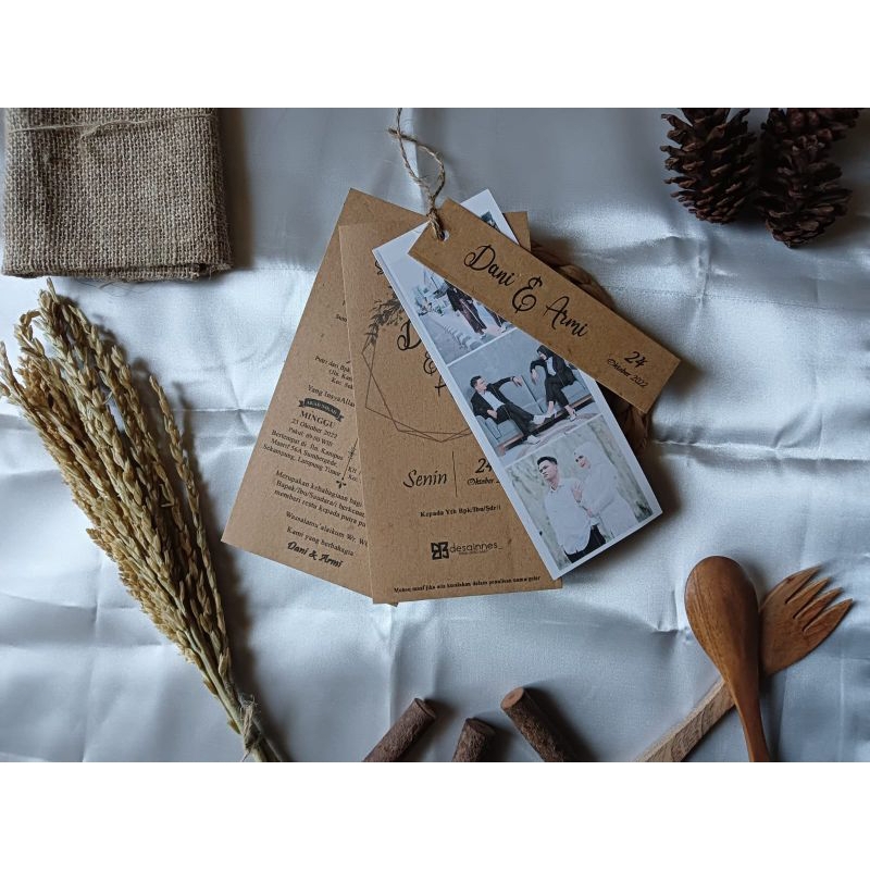 Undangan Pernikahan Unduh Mantu Khitanan Hangtag 4 layer