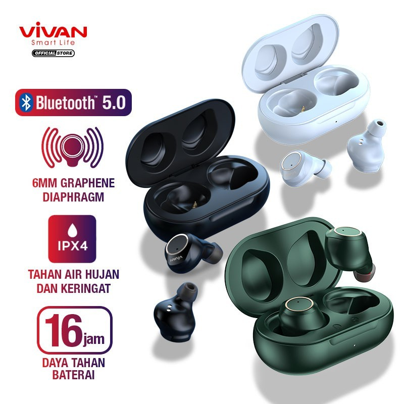 [C-ACC] Vivan Liberty T100S TWS Earphone Bluetooth Earbud Waterproof