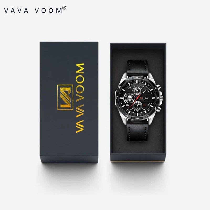 VAVA VOOM 100% Original Jam Tangan Pria Kulit Stainless