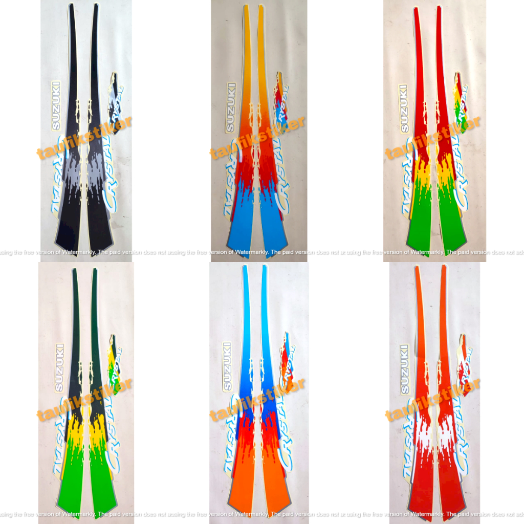 STRIPING LIS BODY MOTOR SUZUKI CRYSTAL TUNE 1992 SEPASANG STANDAR FULL SET