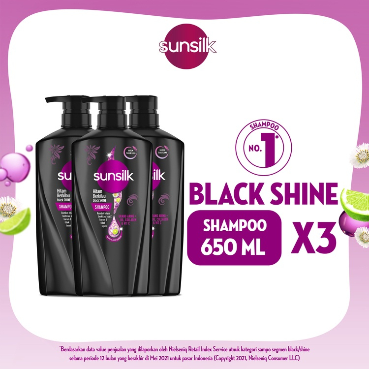 Promo Harga Sunsilk Shampoo Black Shine 650 ml - Shopee