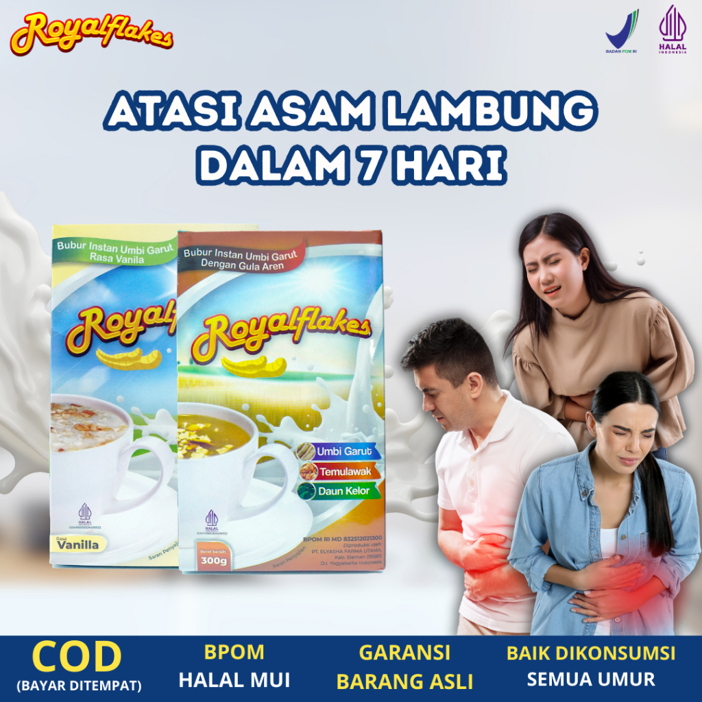 

[BPOM RESMI] ROYALFLAKES Sereal Diet bergizi menyehatkan atasi asam lambung perut kembung maag / makanan tinggi serat