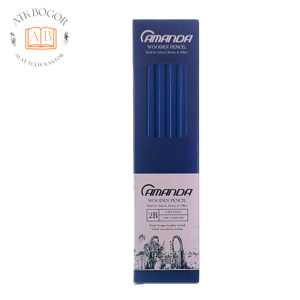 

Pensil Kayu 2B Untuk Ujian Komputer LJK Amanda Wooden Pencil - Isi 1 Gross / 12 Pack