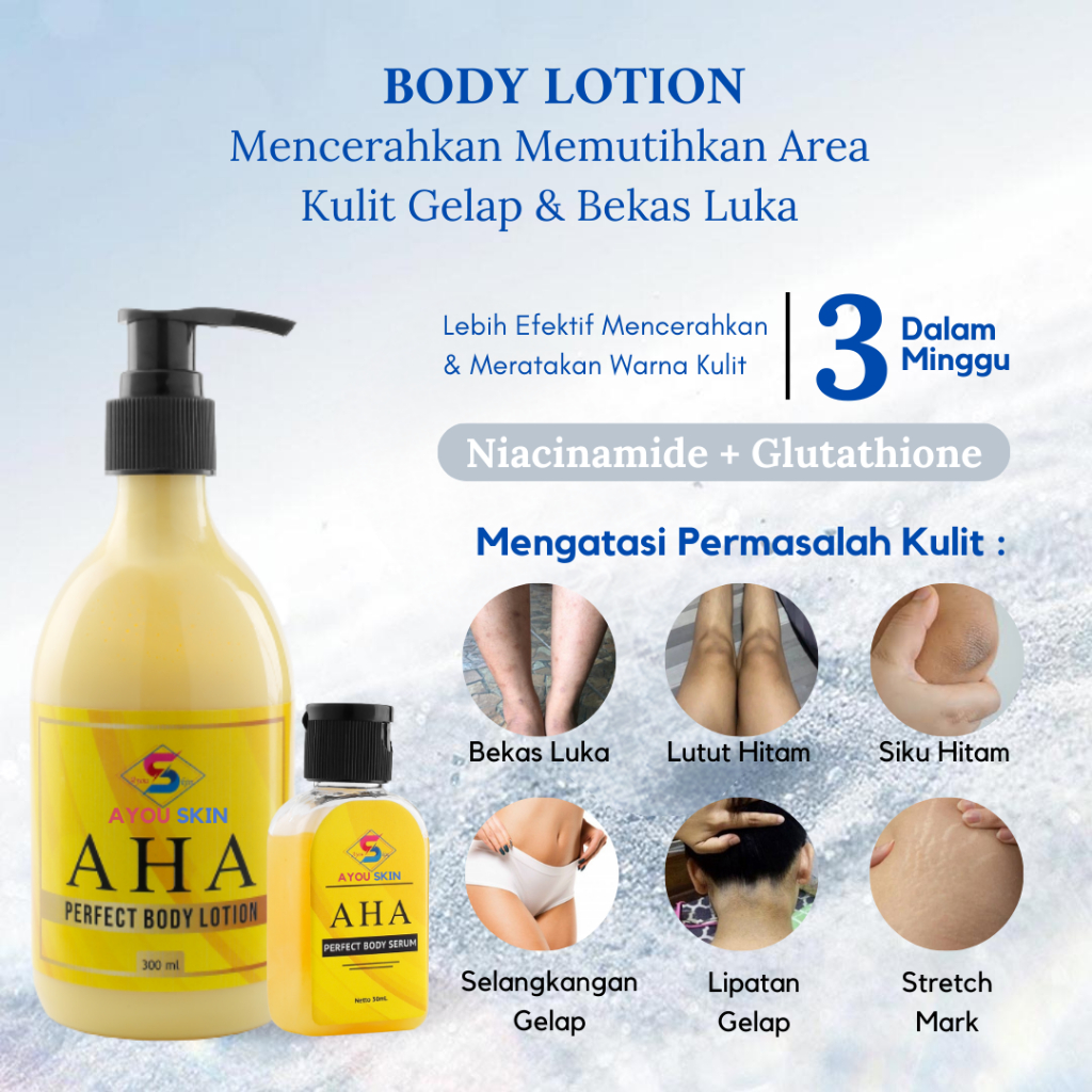 Lotion Pemutih Kulit, Pencerah Pelembab Kulit Kusam, Ayouskin Lotion Whitening Booster Pemutih Badan