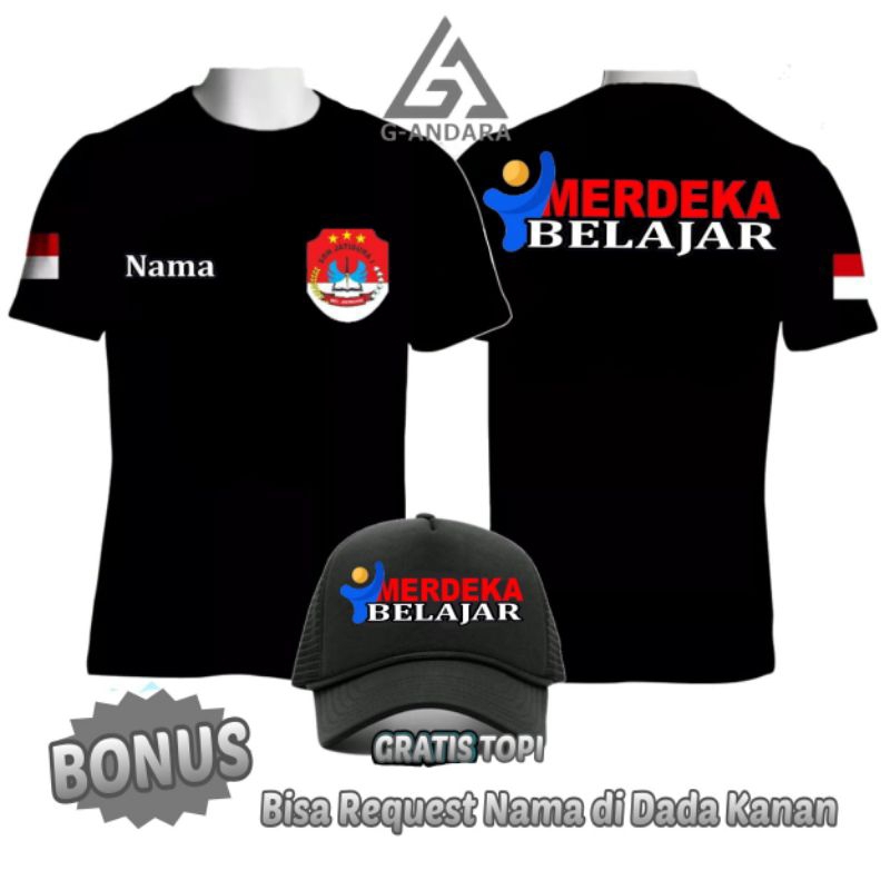 KAOS MERDEKA BELAJAR DESAIN TERBARU BISA UBAH LOGO SEKOLAH