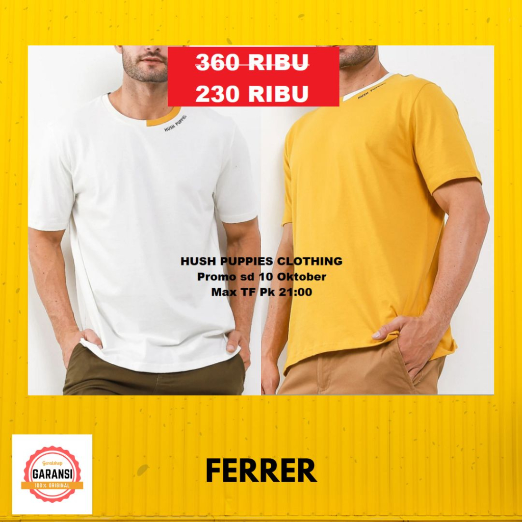 Kaos pria Hush Puppies tshirt seri FERRER sale 100% original store