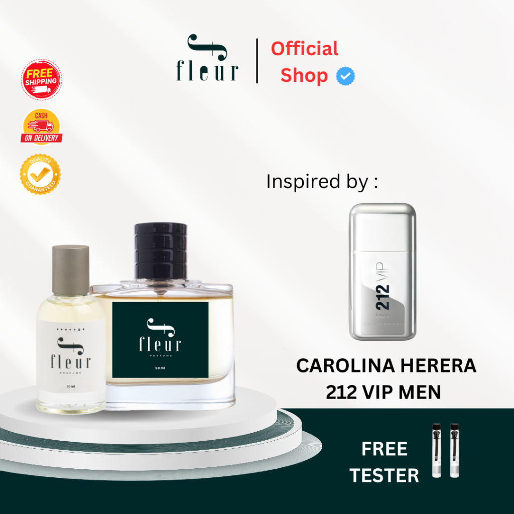212 VIP MEN Fleur - Parfum Pria Tahan Lama / Parfum Laki Aroma Fresh Maskulin / Minyak Wangi Pria / 