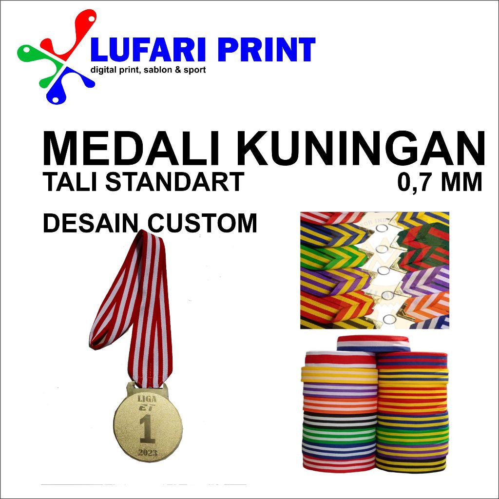 

Medali Kuningan Custom Murah Tali Standart