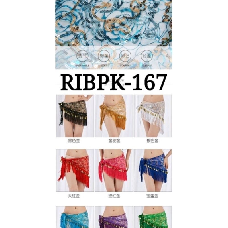 Selendang Rumbai Premium Rok Ikat Selendang Bordir Payet Variasi Rumbai dan Kerincingan Koin Rok Lin