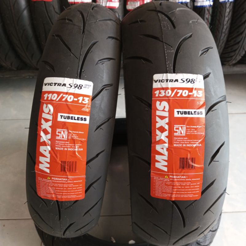 SEPASANG BAN MOTOR NMAX MAXXIS VICTRA S98 ST 110/70 & 130/70 RING 13 TUBELES MATIC