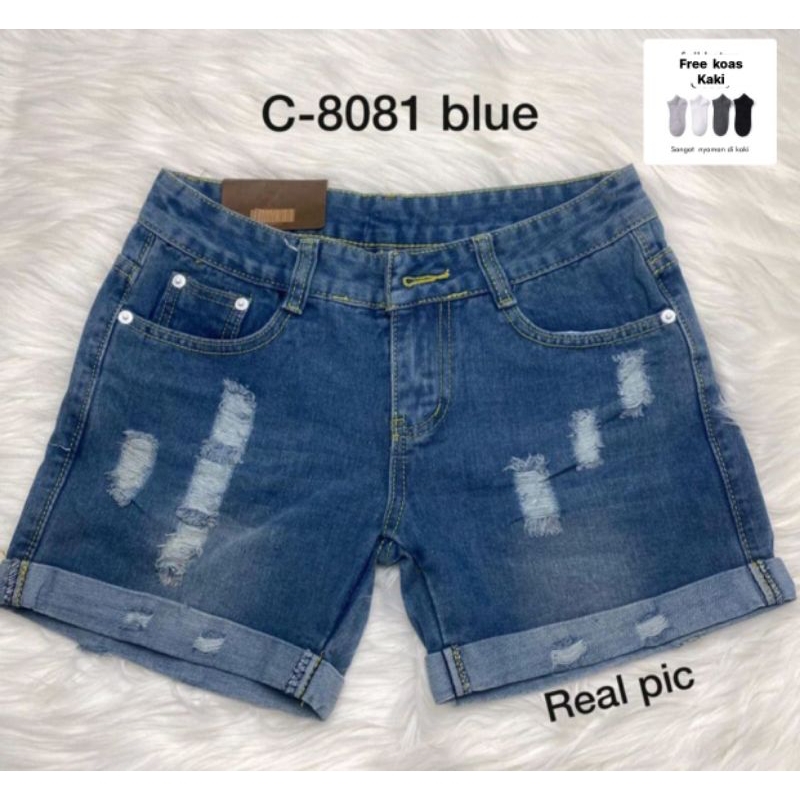 hot pants levis  celana pendek jeans wanita/ hight waist hotpants jeans/celana wanita sobek rawis C-
