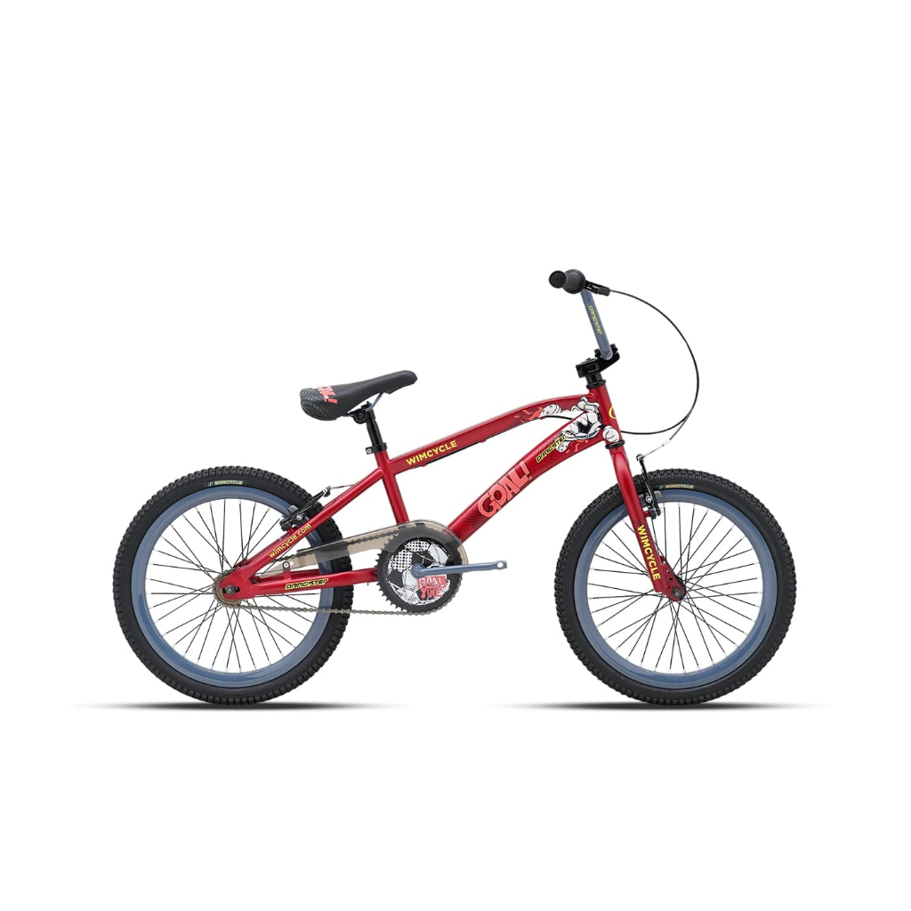 sepeda anak bmx 20 inch wimcycle dragster goal tema bola usia 6 - 8 tahun
