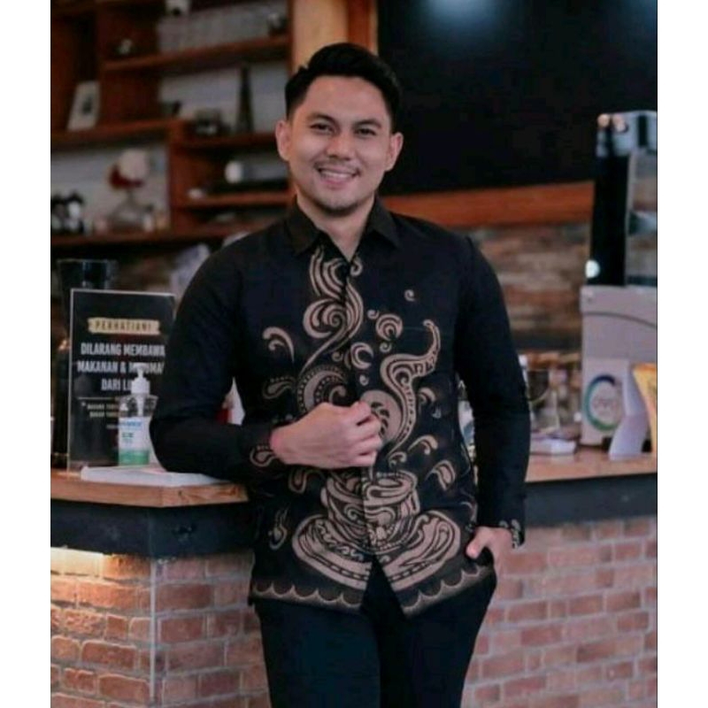 KEMEJA BATIK PRIA MOTIF KOPI JOSS EKSKLUSIFKemeja Batik Pria Original Premium Solo Lengan Panjang Pe