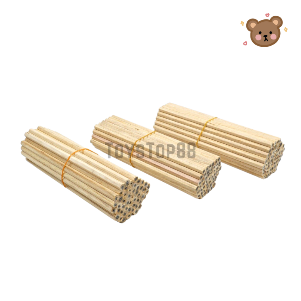 

RB Pensil Kayu Polos 2B Murah - Pencil Souvenir Hotel Segi Enam Hexagonal Bulat Serut [1 Iket Isi 50
