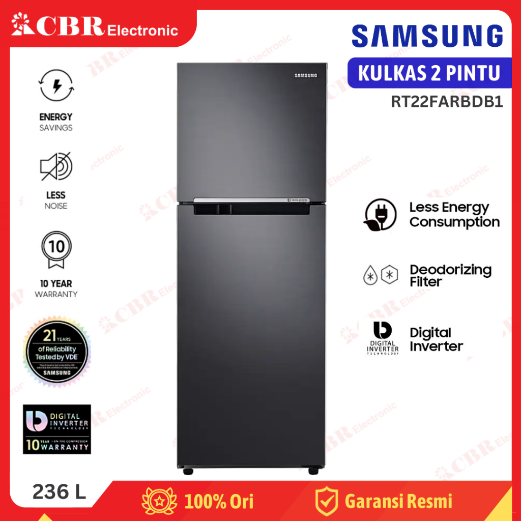 Kulkas SAMSUNG 2 Pintu RT22FARBDB1 (236L / Inverter)