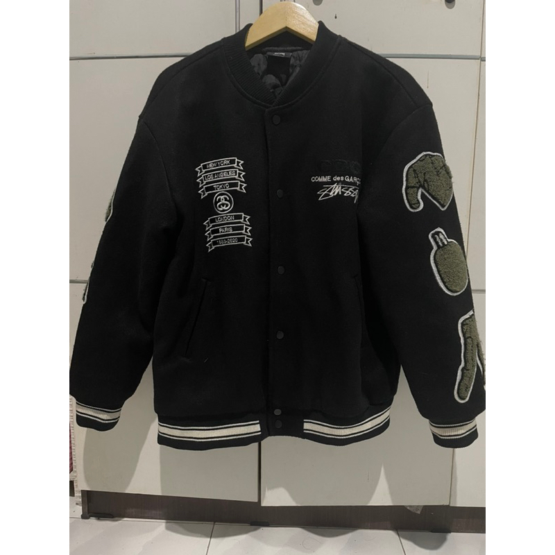 varsity stussy x cdg