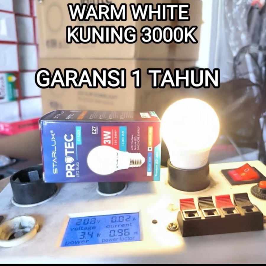 STARLUX PROTEC LAMPU LED BULB 3W KUNING WARM WHITE 3000K BOHLAM BOLAM
