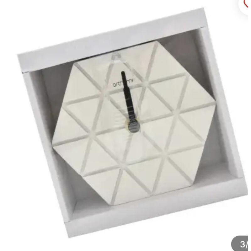 ARTHOME Jam Meja Hexagon 10836/Jam Meja - Putih