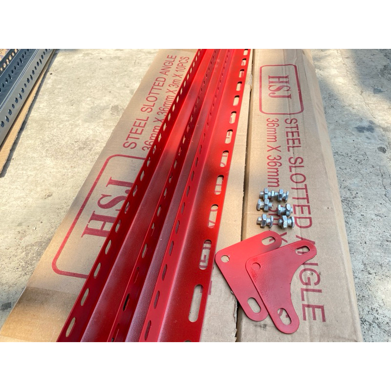 Besi Siku / Rak Siku / SIKU LUBANG TEBAL 1,3 MM BESI SIKU MERAH BERAT 1,6 KG/BATANG