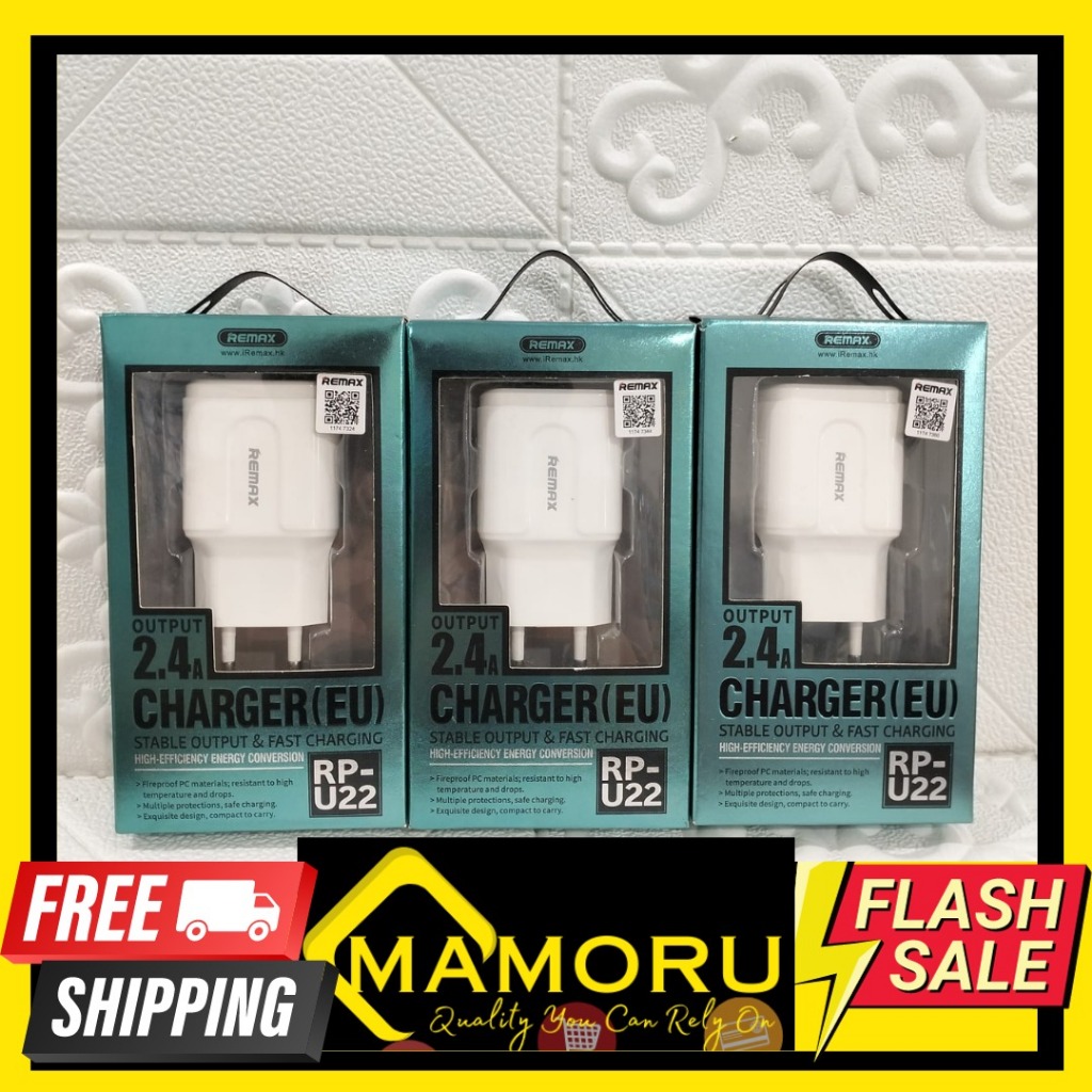 ADAPTOR CHARGER  2 USB REMAX RPP-U22