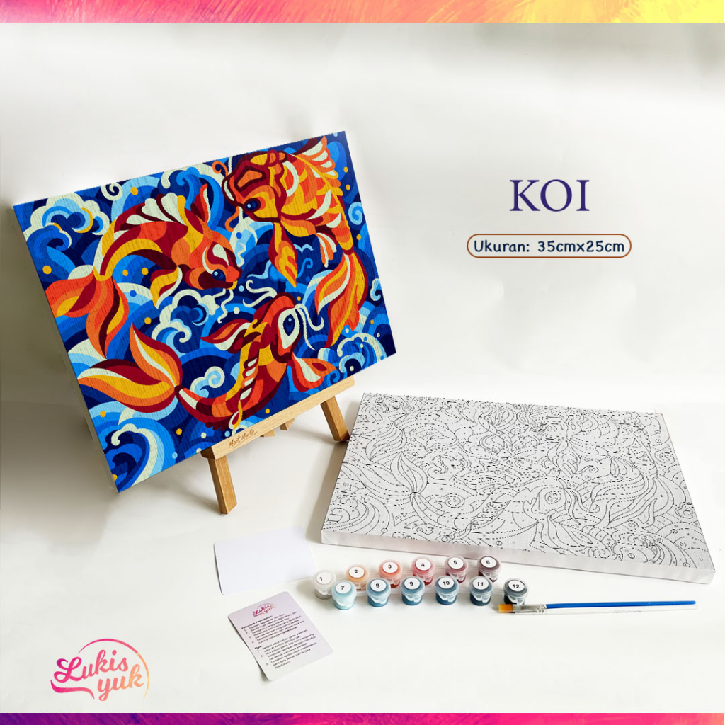 

Koi - Paint by Numbers Kit - 35x25cm - Cat Akrilik - Kanvas Lukis - by LukisYuk