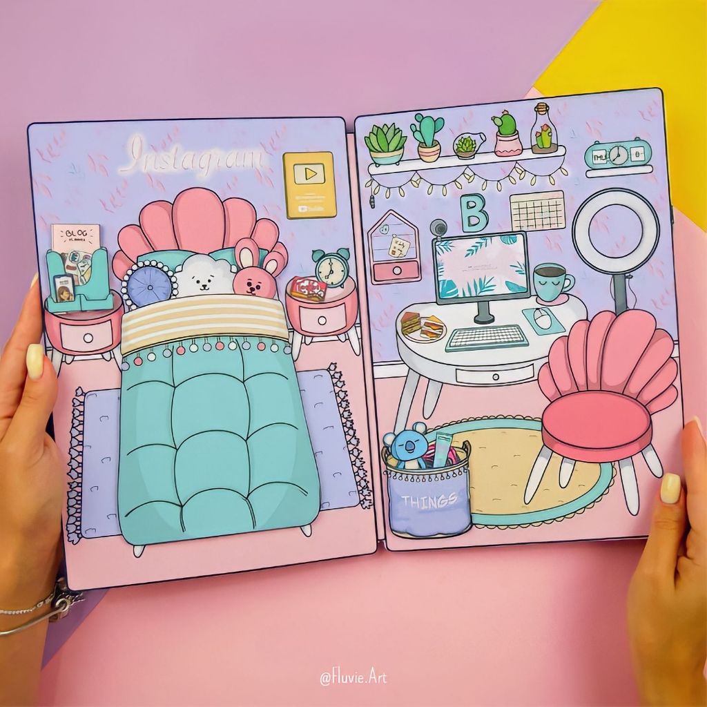 Blogger House Doll Viral Paper Doll Buku Aktifitas Anak Quite Book Busy Book Mainan Edukasi Anak Bah