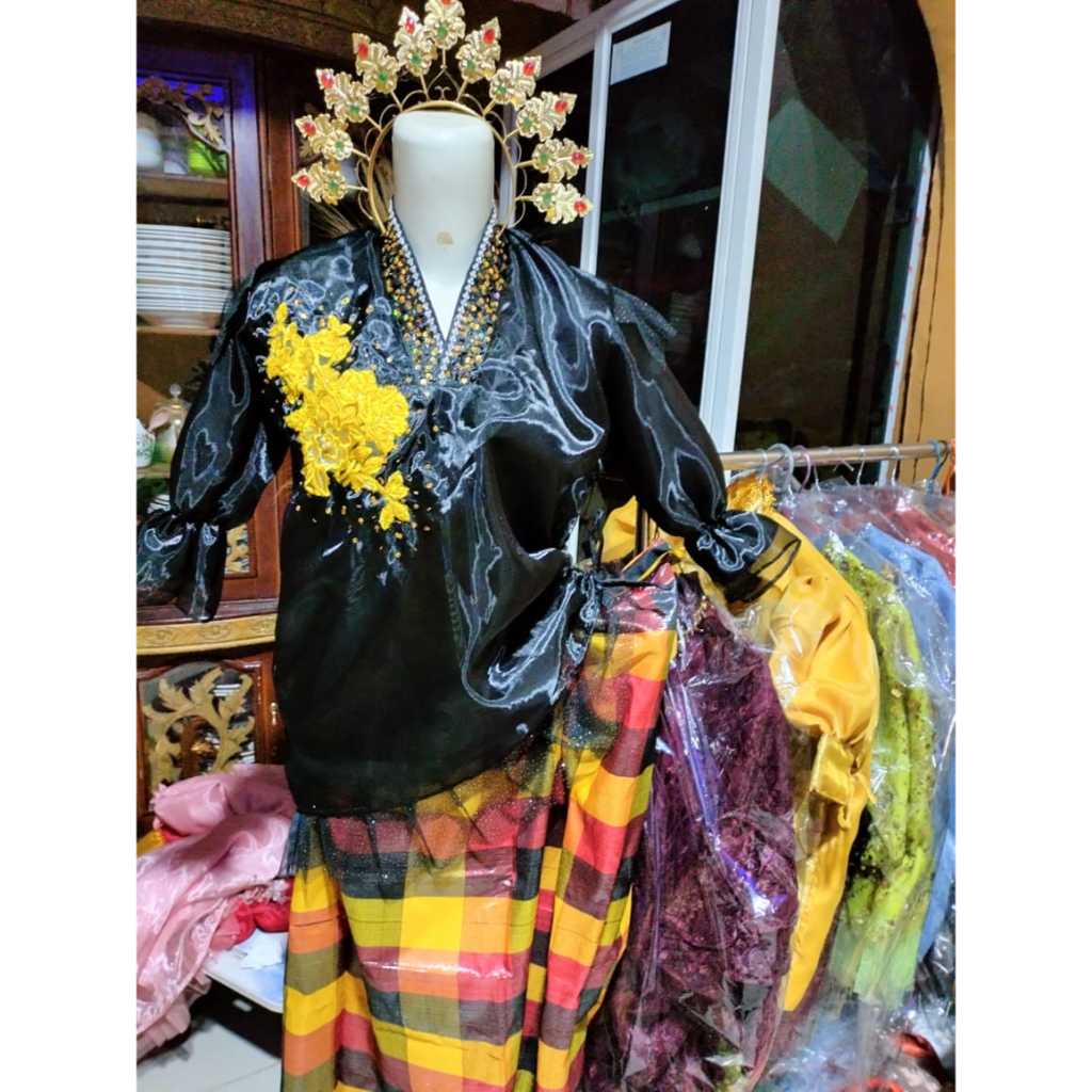 Baju Bodo Adat/Pesta Modern Anak 1-15 Tahun Hitam Elegant Organdi