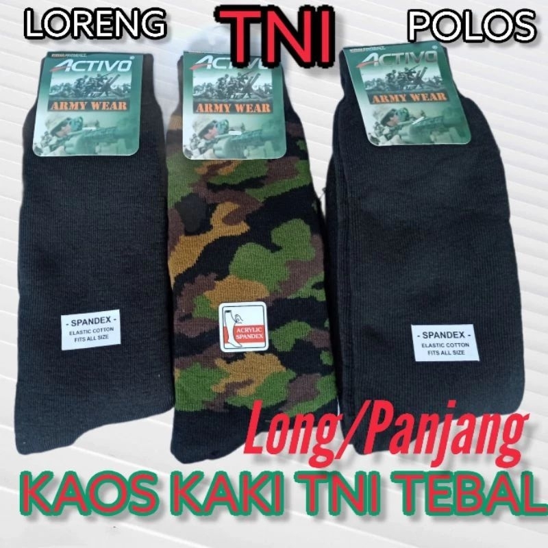 Grosir 12 Pasang Kaos kaki TEBAL TNI POLRI PDL /KAOS KAKI TNI TEBAL