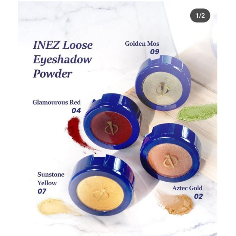 Inez loose eyeshadow powder/eyeshadow tabur inez/pigmented