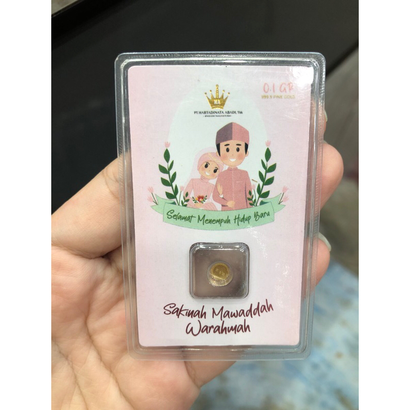 Mini gold 0,1 gram Happy wedding