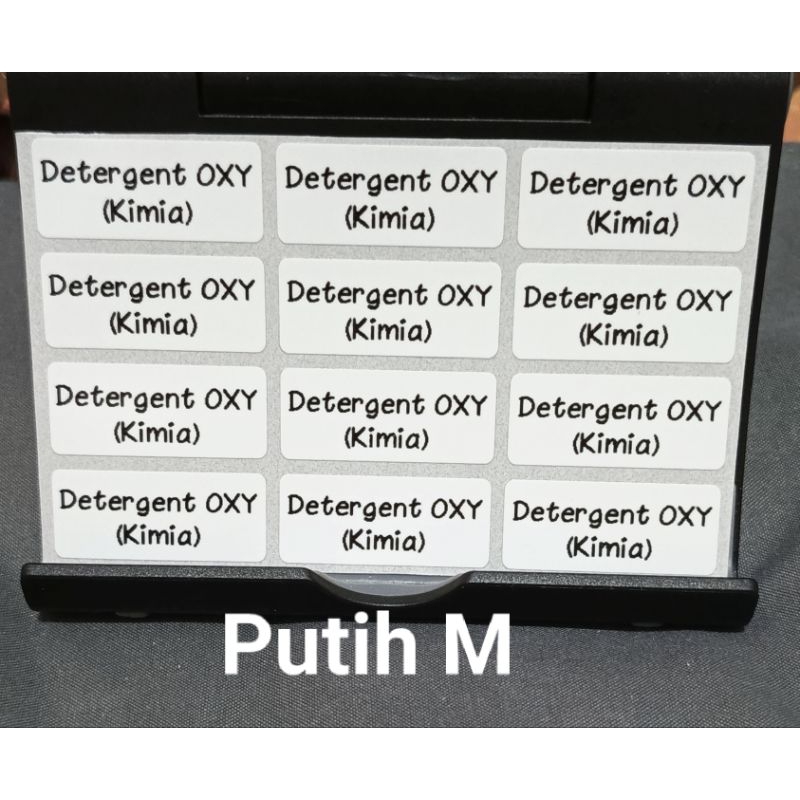 

Stiker Label Waterproof Detergent OXY (Kimia) size M isi 12 pcs